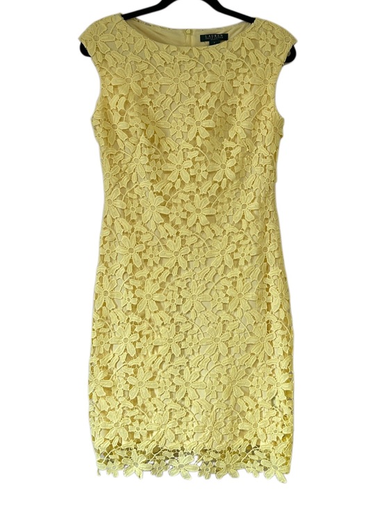 Lauren Ralph Lauren Dresses & Skirts - Lauren Ralph Lauren Yellow Floral Guipure Lace Sheath Dress - Size 6